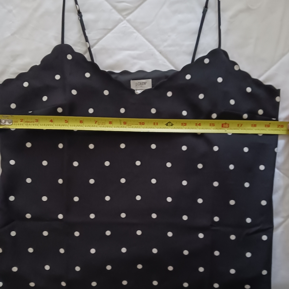 J Crew Black with White Polka Dot Camisole Size 12 - Picture 5 of 8